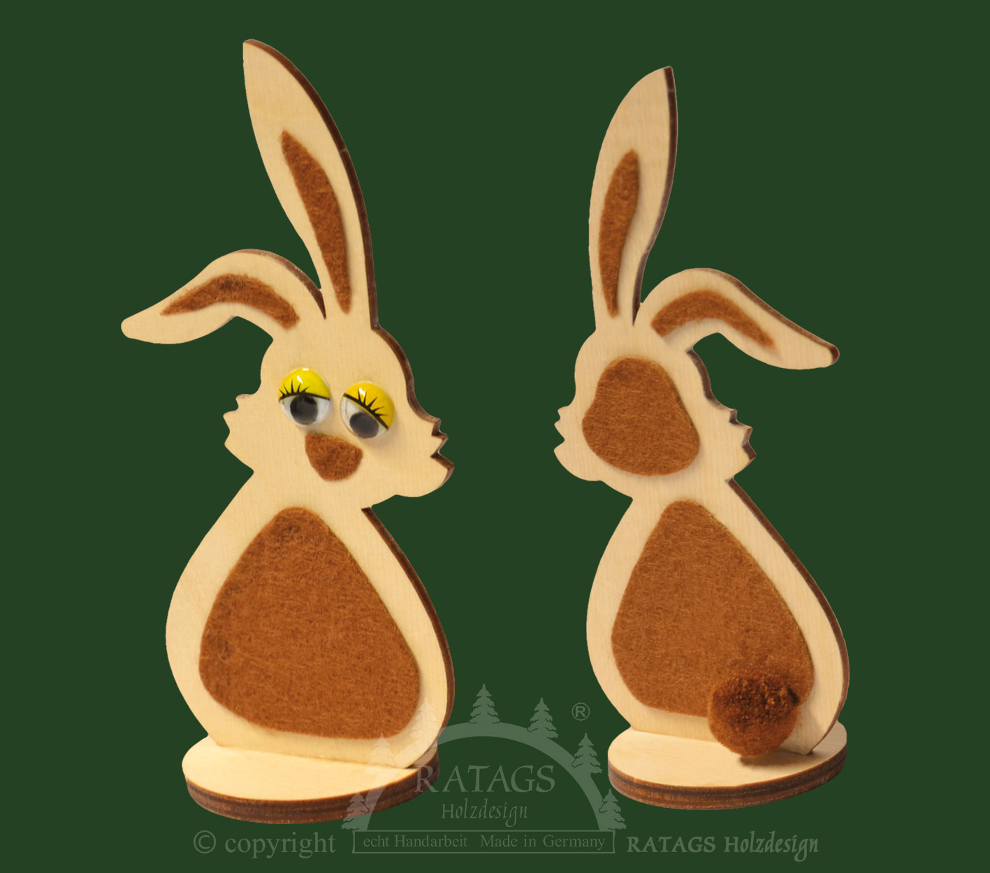 Häschen zum Basteln mit Wackelaugen und Filz. Höhe ca. 13 cm