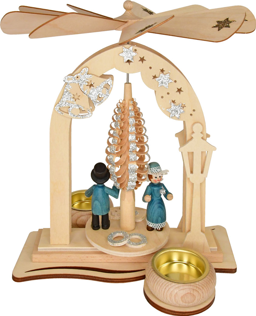 Star arch pyramid, silver wedding with tea light holder