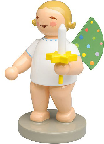 Engel mit farbigen Flügelpunkten, limiti blondes Haar