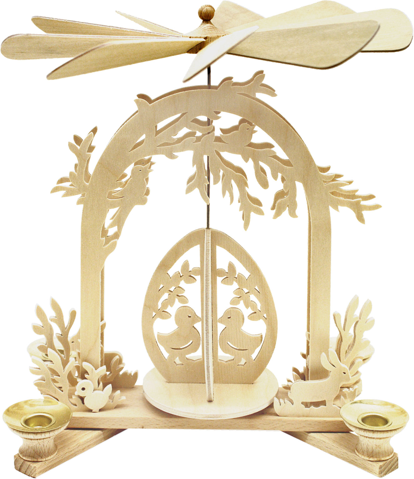 Spring pyramid with chick in an egg