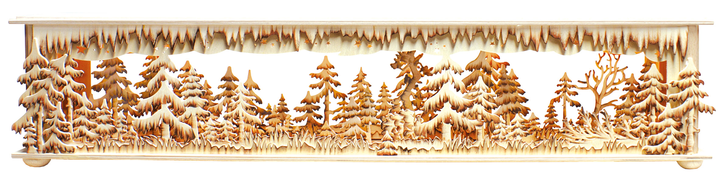 Luminária de tamanho médio, 70 cm, Waldlichtu pintada à mão em castanho