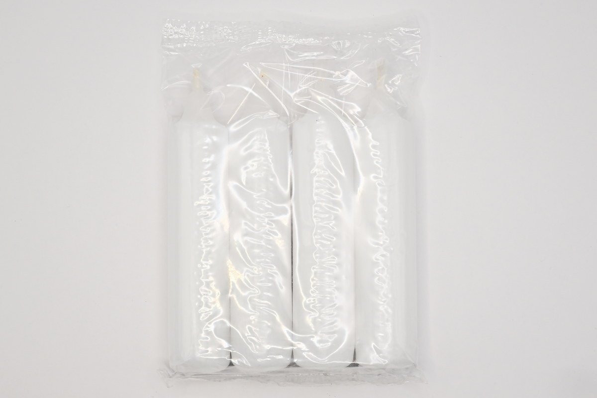 Advent candles, white, 4 pieces, height 11 cm