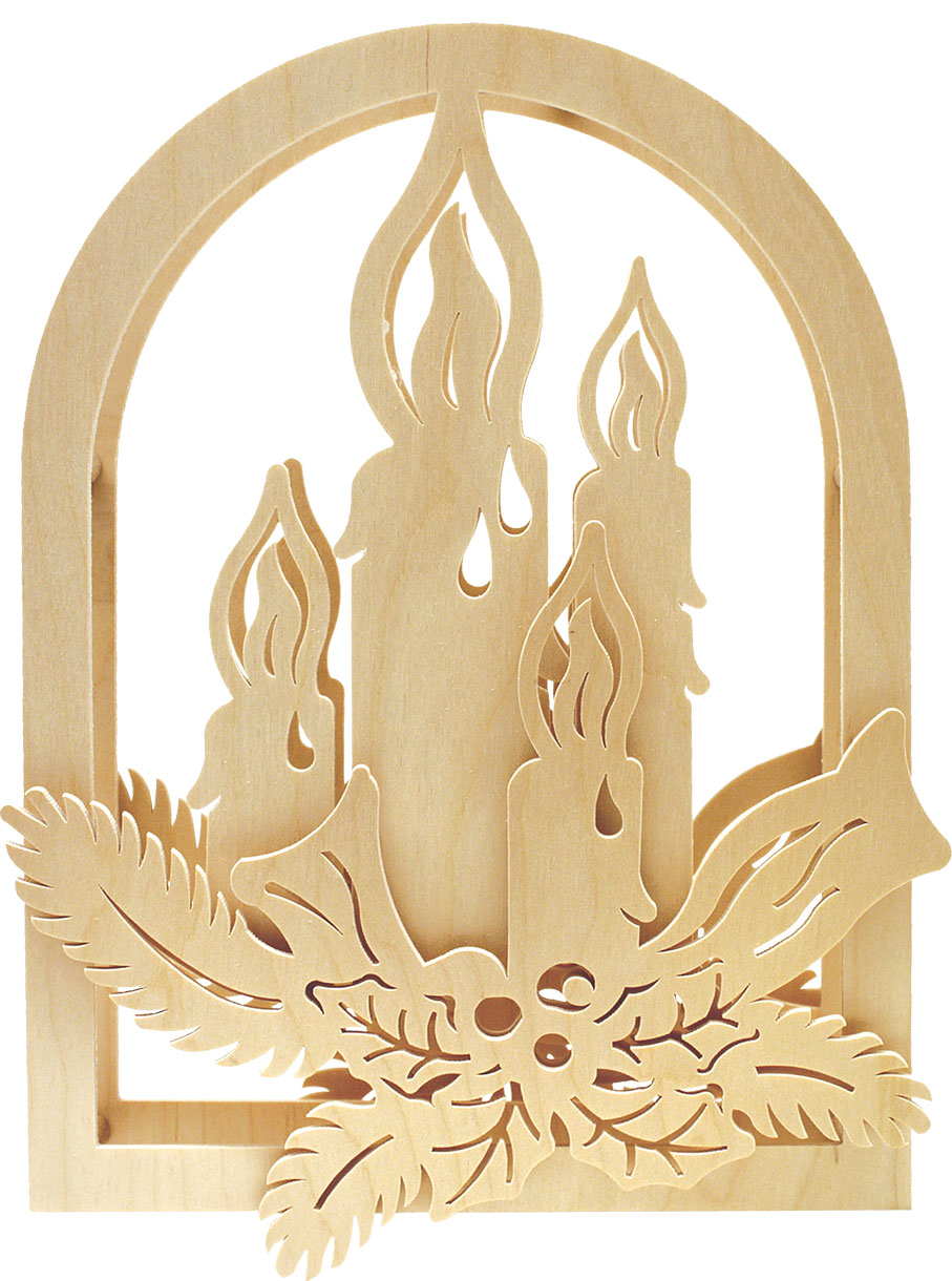 Décoration de fenêtre, éclairée, bougie
