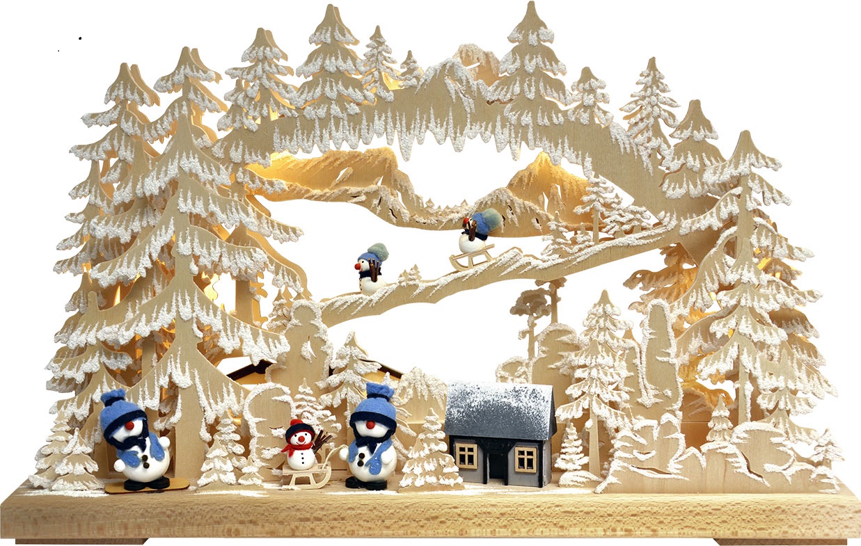 3D candle arch, small, snowman luck, hoarfrost