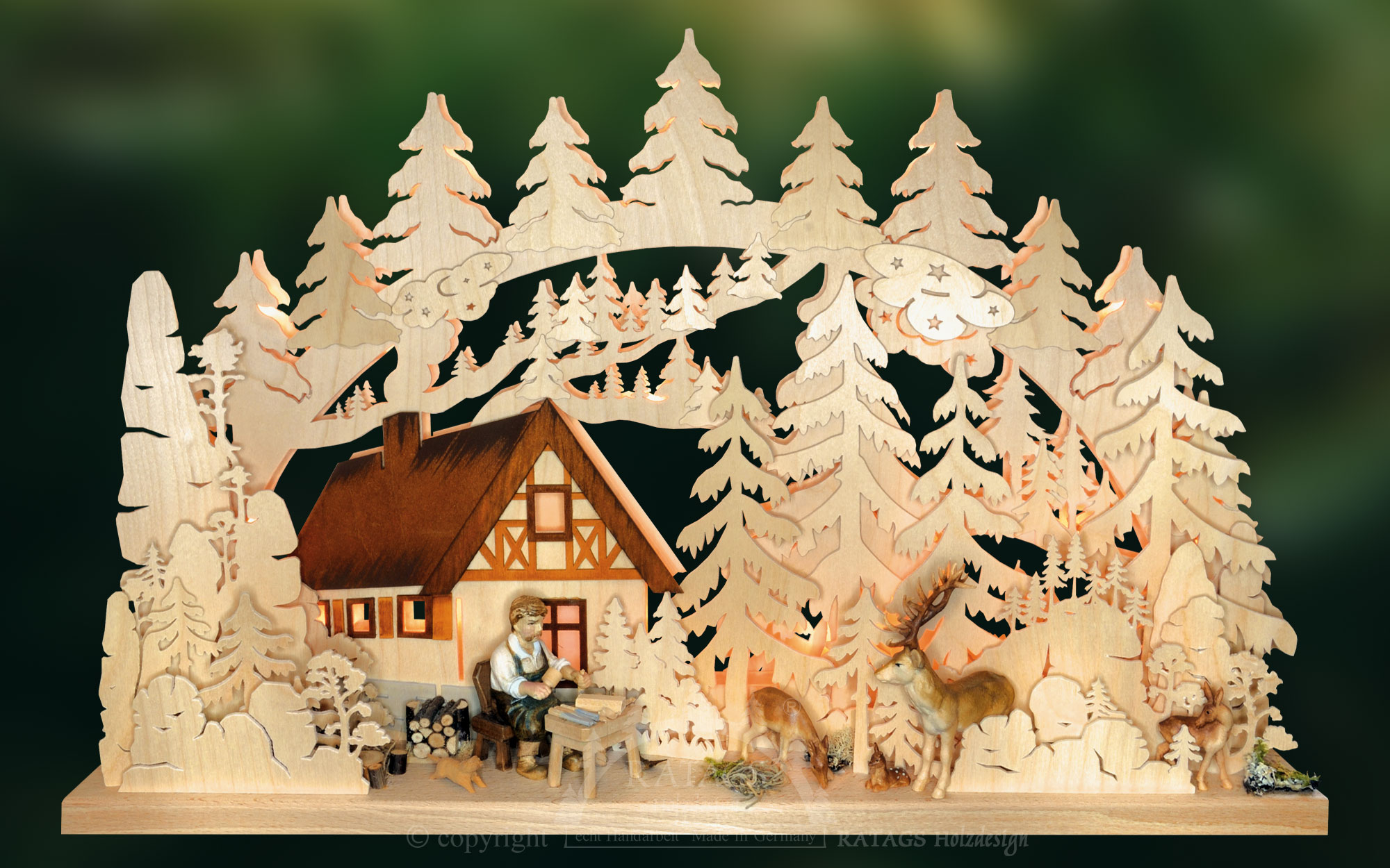 Medium-sized 3D candle arch, mountain hut, Schnitzer