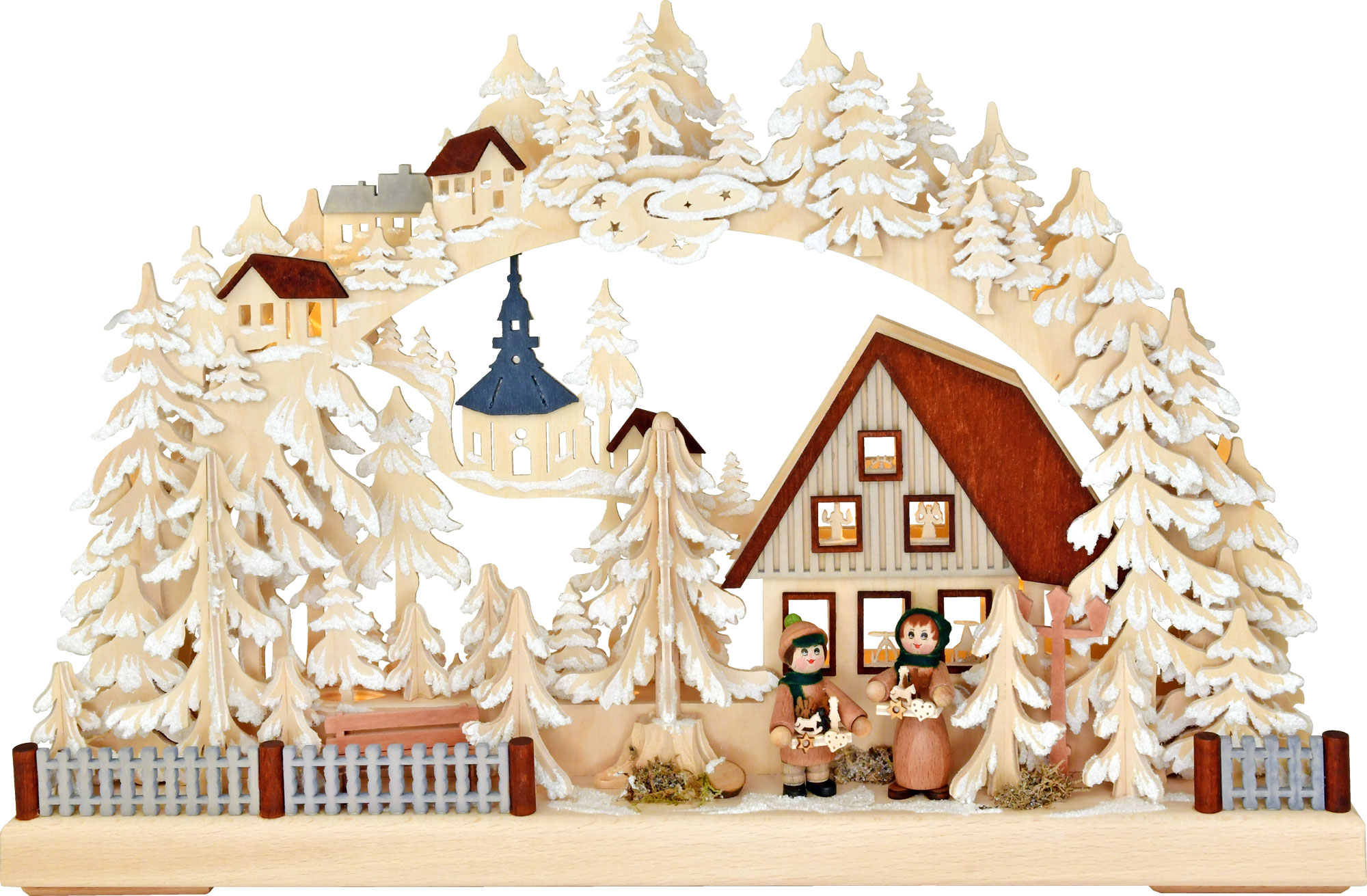 3D-Schwibbogen kl., Striezelkinder an de Raureif 3D-Schwibbogen kl., Striezelkinder an de Raureif