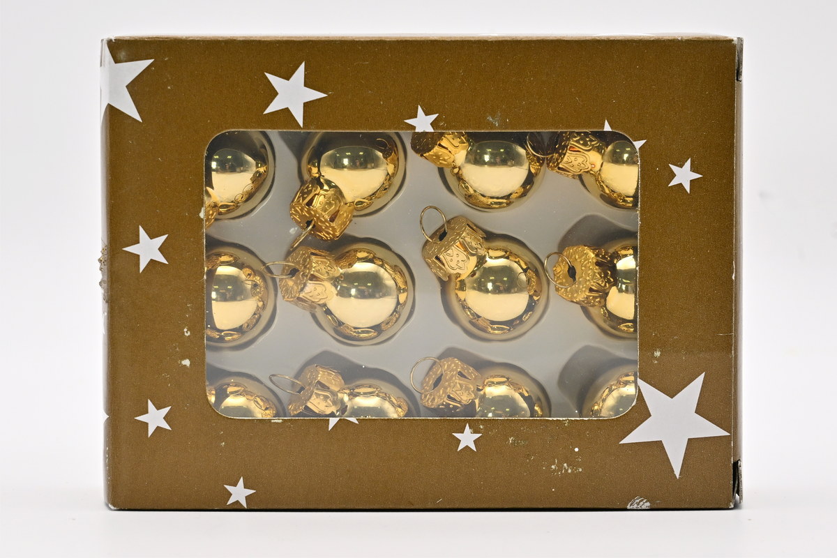 Mini bolas de cristal, doradas, 12 unidades, Ø 2 cm