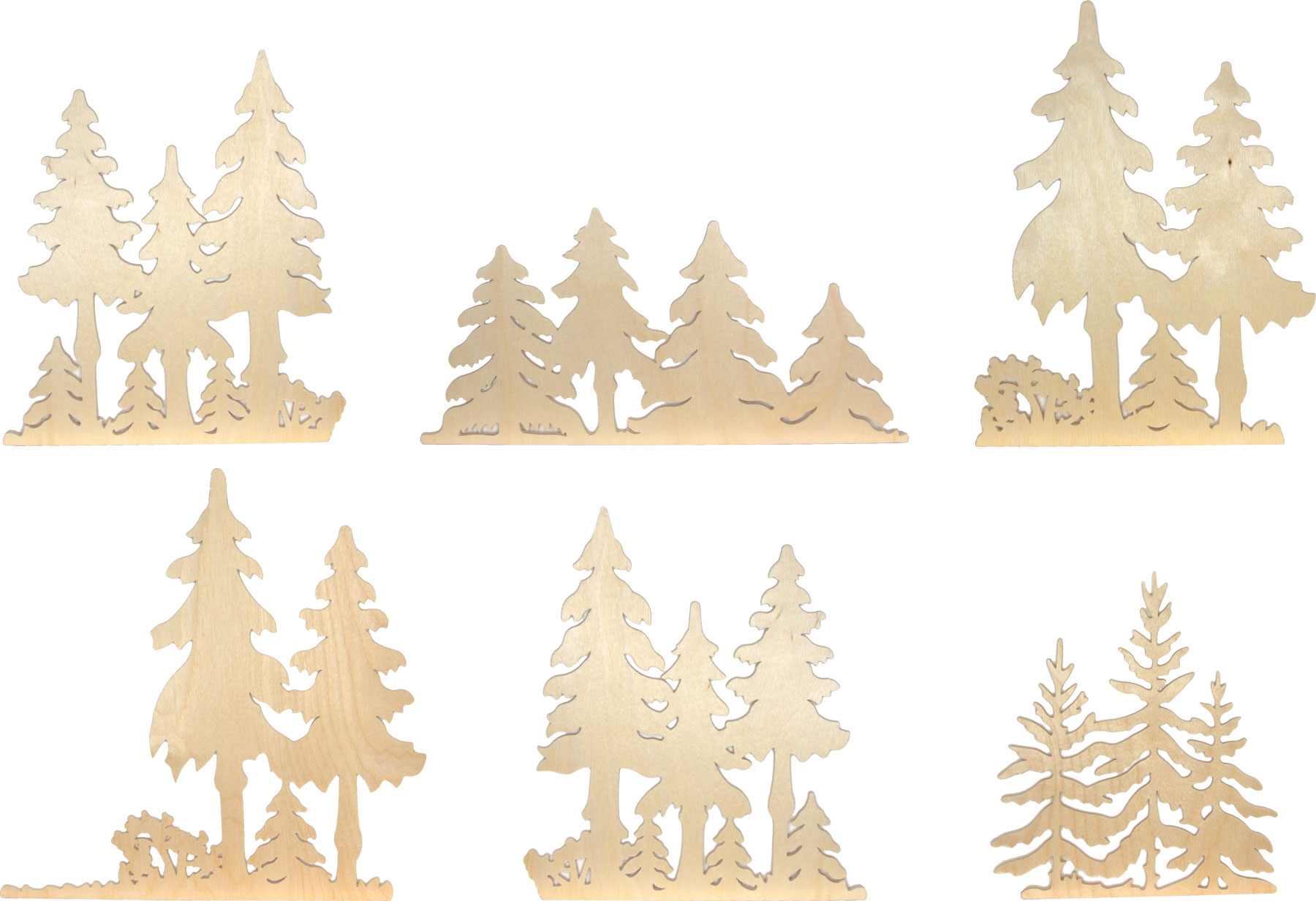 Trees for crafting, set of 6 10.5 to 20.5