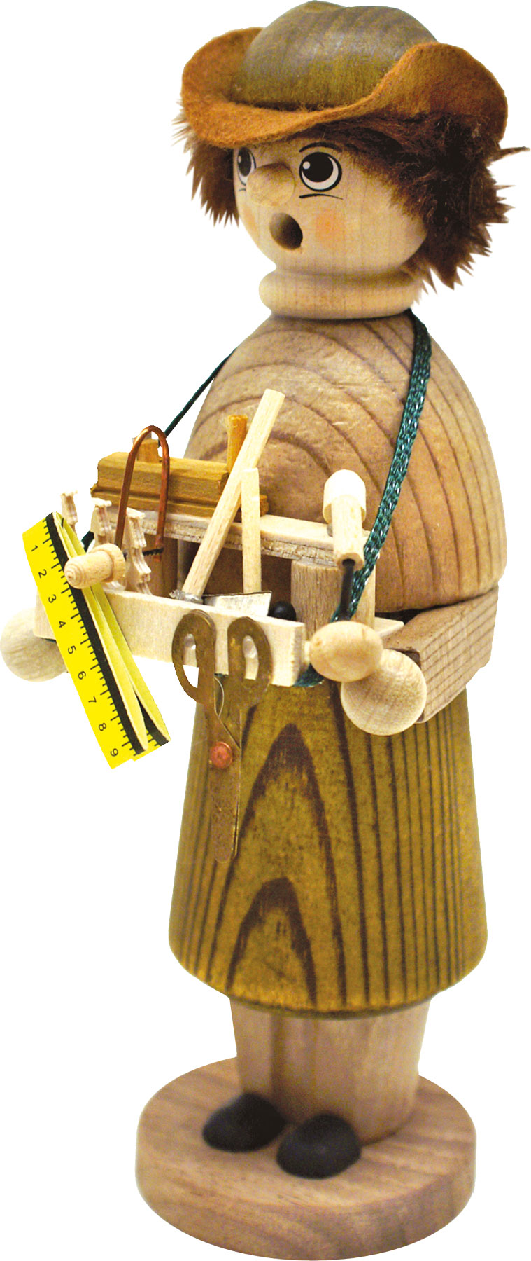 Lasierter Naturpaffer, Werkzeughändler Räuchermännchen Lasierter Naturpaffer, Werkzeughändler Räuchermännchen