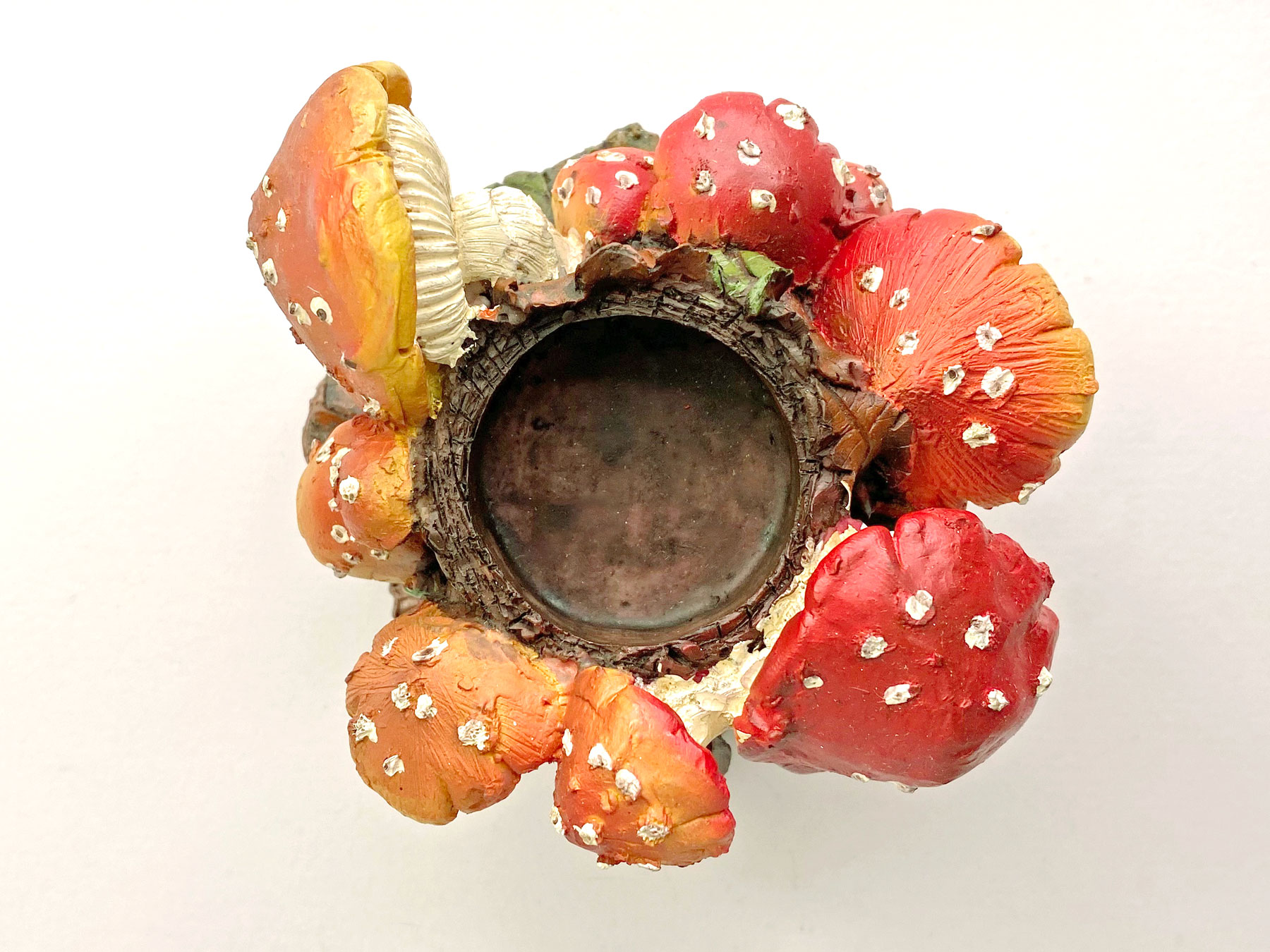 Teelichthalter Pilze, Kunstharz, farbig