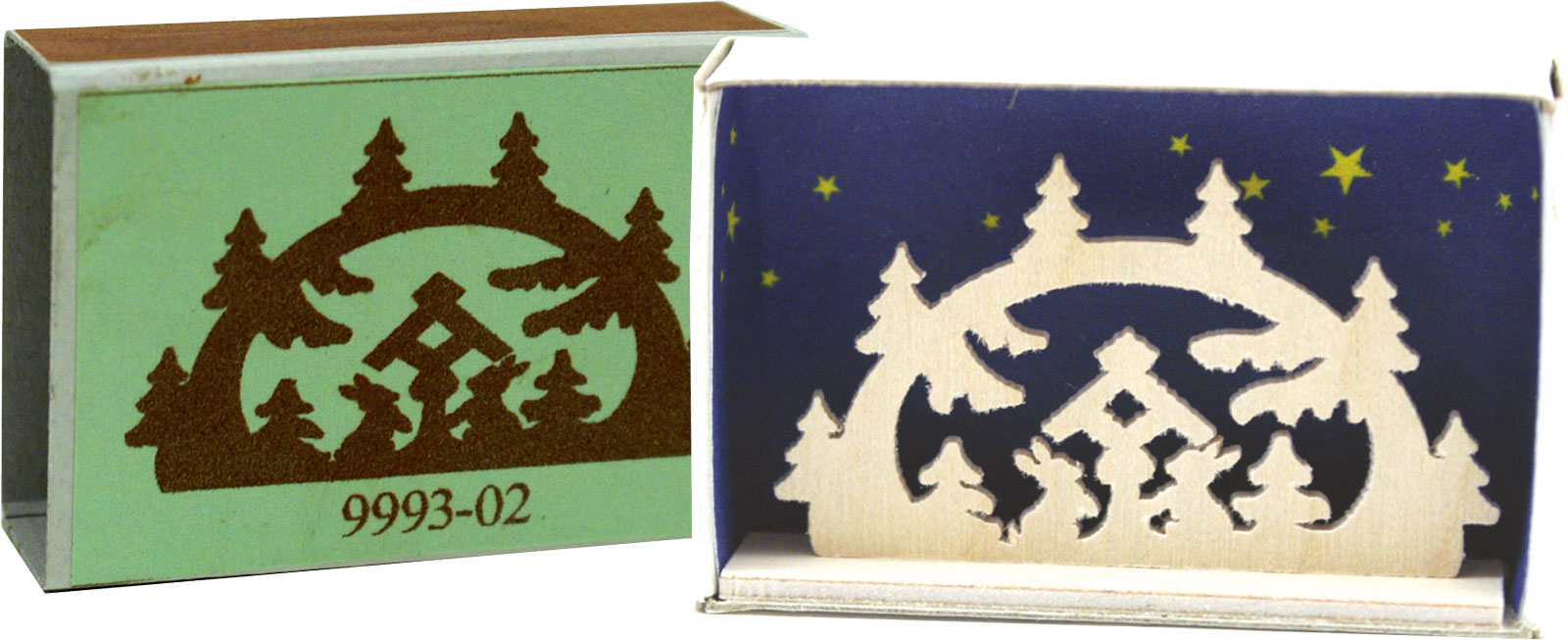 Miniatyrljusbåge Tändsticksask Foderkrubba