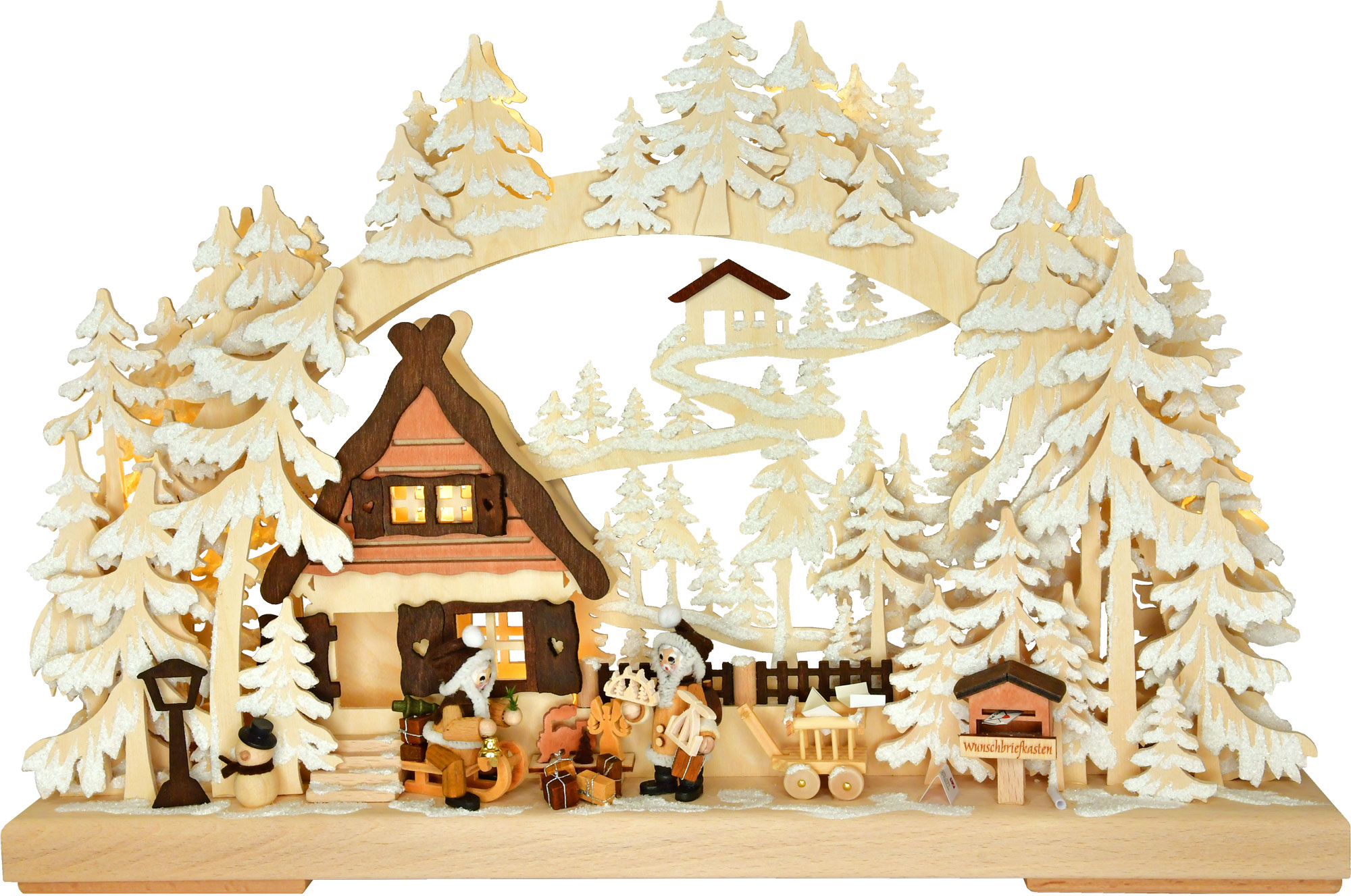 3D-Schwibbogen kl., Weihnachtswünsche, Raureif, Voll-USB 3D-Schwibbogen kl., Weihnachtswünsche, Raureif, Voll-USB