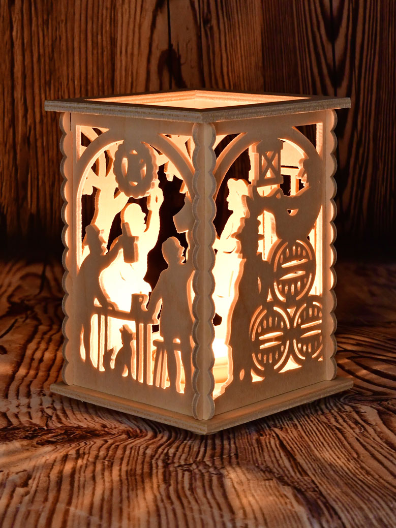 Lantern for tea lights, inn, natural