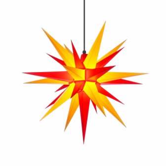 Herrnhut star, A1e, yellow/red, approx. 13 cm, made of plastic