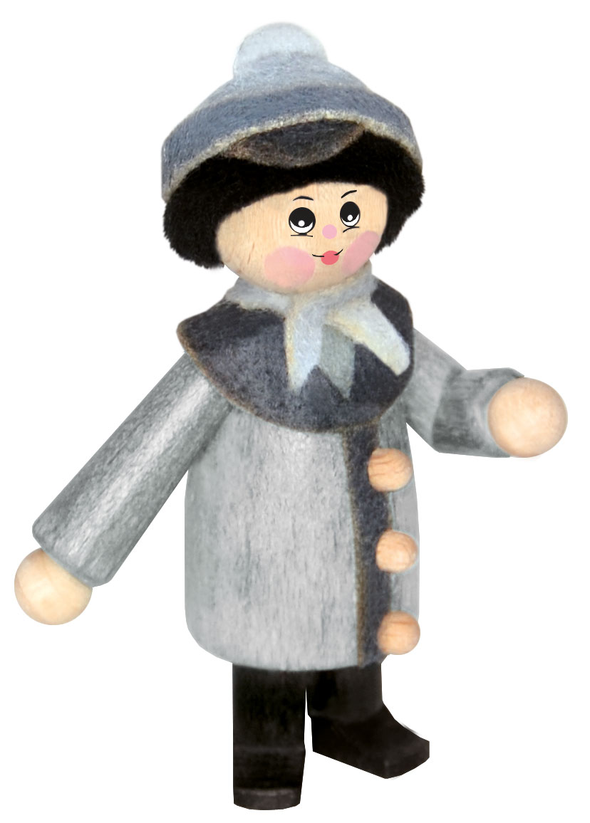 Sammler-Püppchen, Figur, Mann im Winter, grau