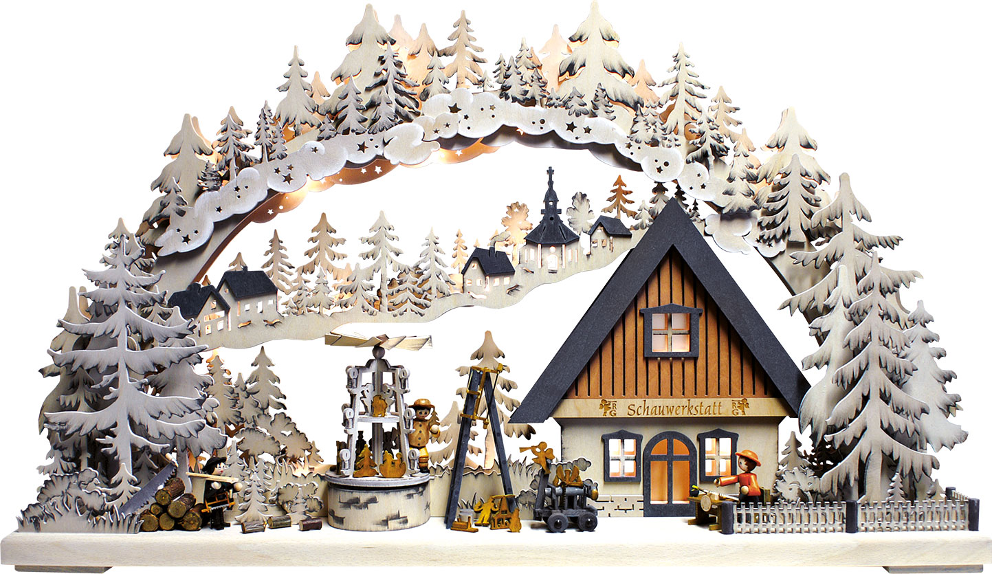 3D candle arch, large, display workshop, with pyramid, coloured grey