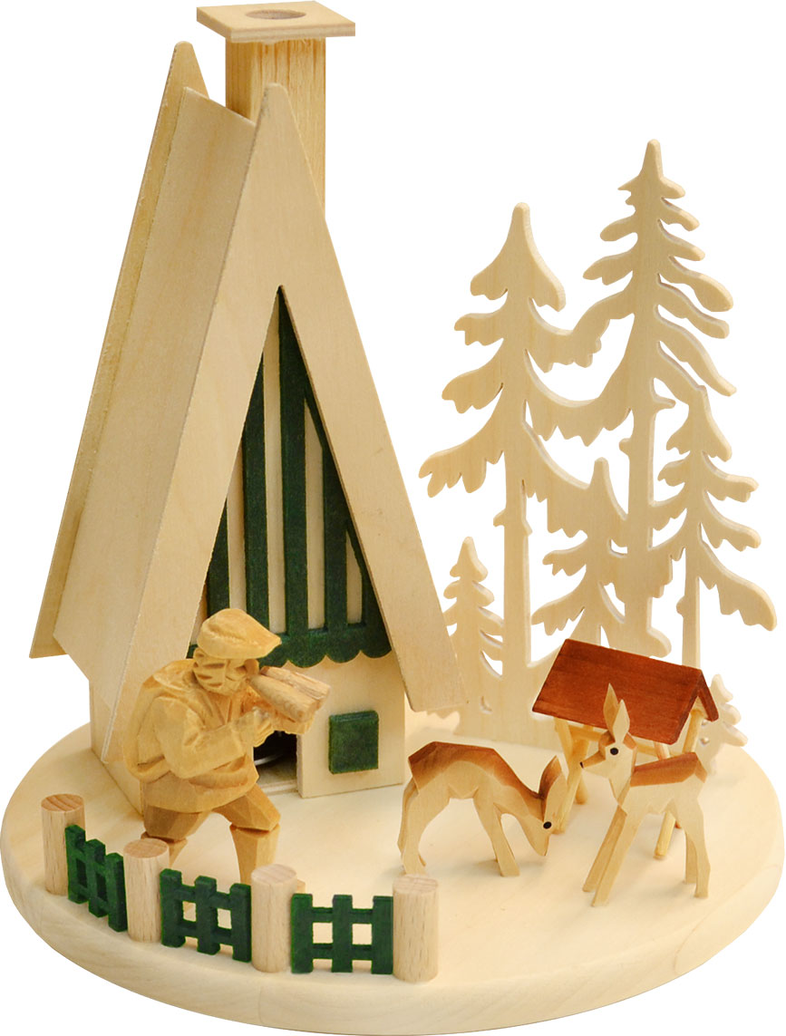 Tischschmuck, Räucherhaus, Waldszene Wald mit Rehen Tischschmuck, Räucherhaus, Waldszene Wald mit Rehen