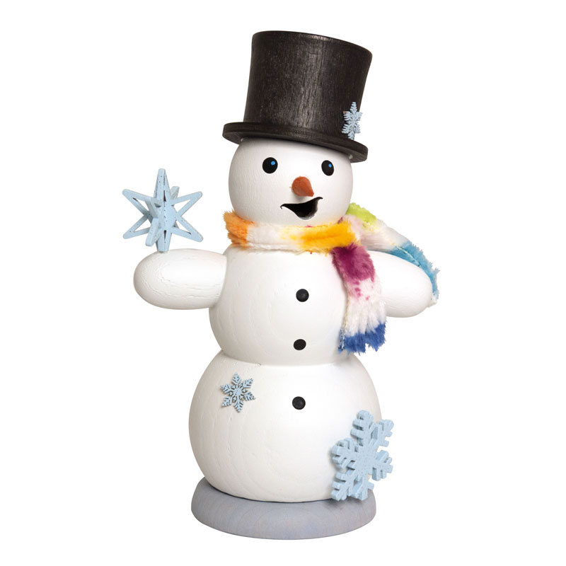 Schneemann mit Schneesternen
