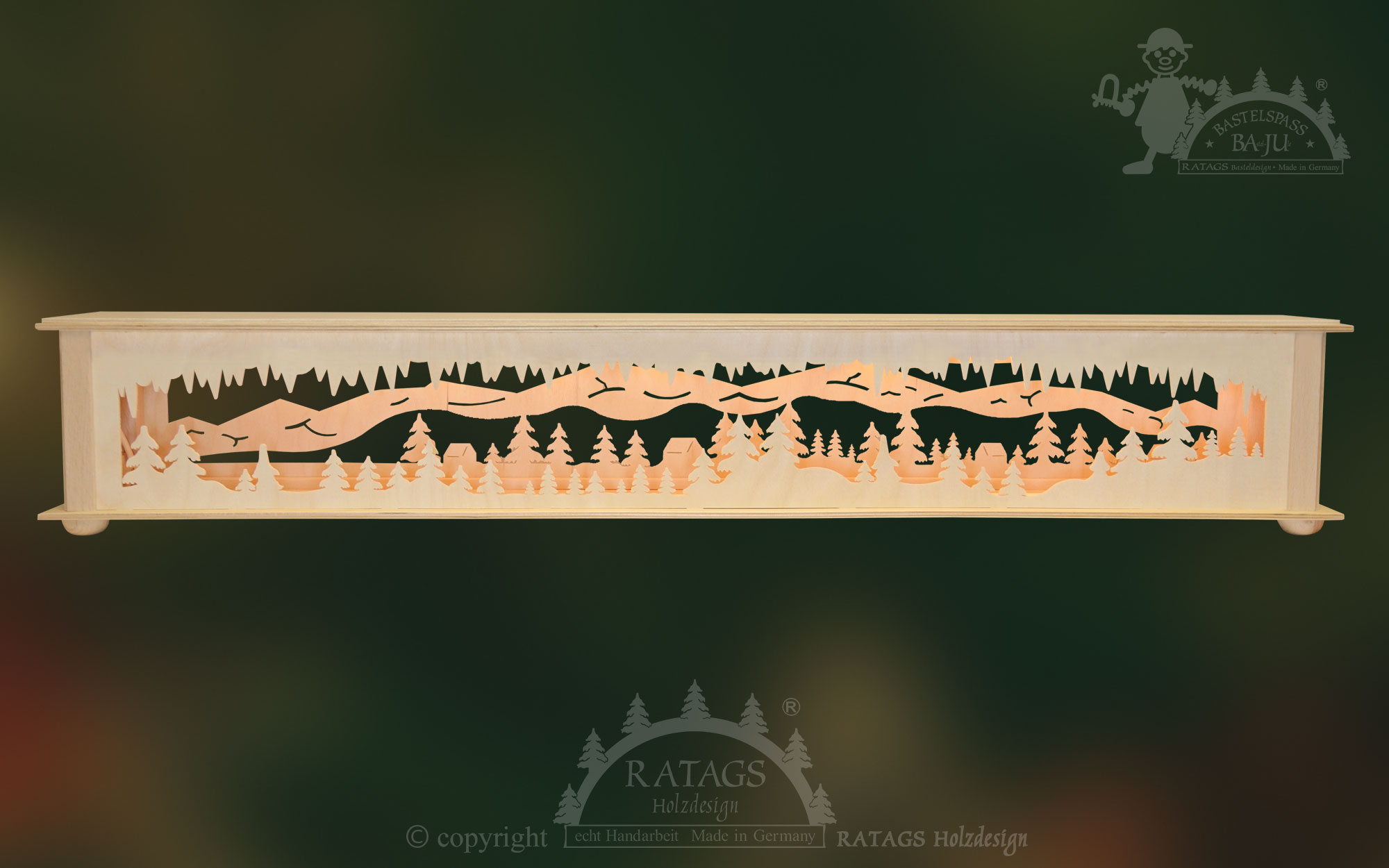 Raumleuchte zum Basteln, groß, Wald & Berge