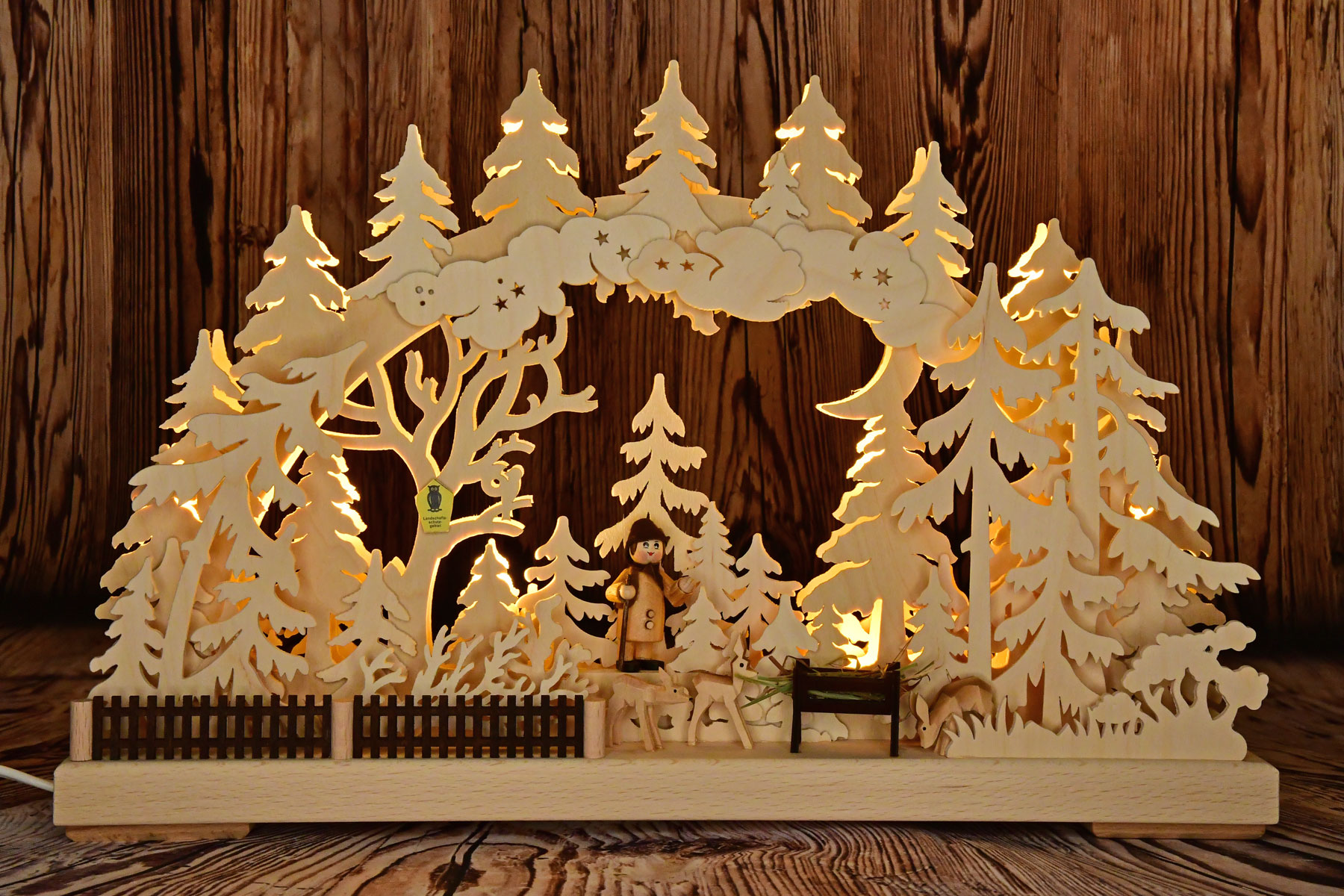 Small 3D Schwibbogen, deer in a nature reserve