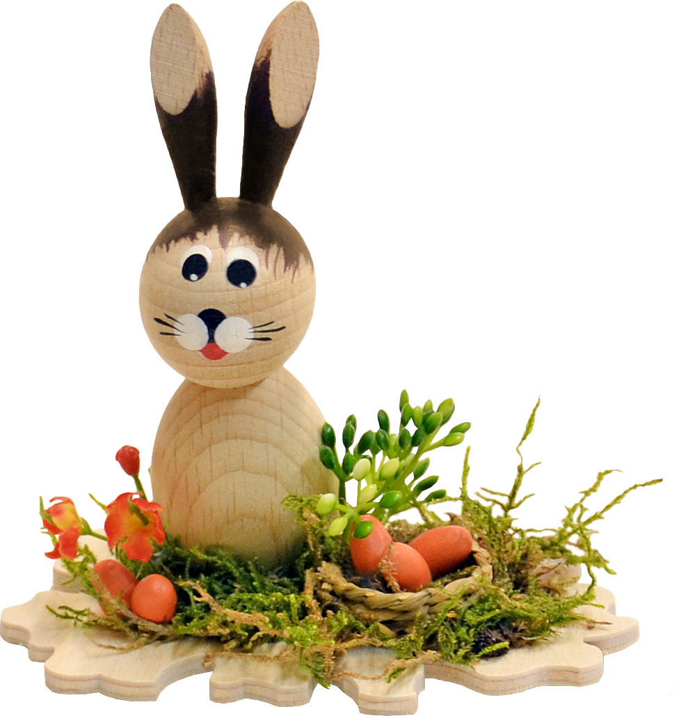 Bunny, nature, in the grass with basket