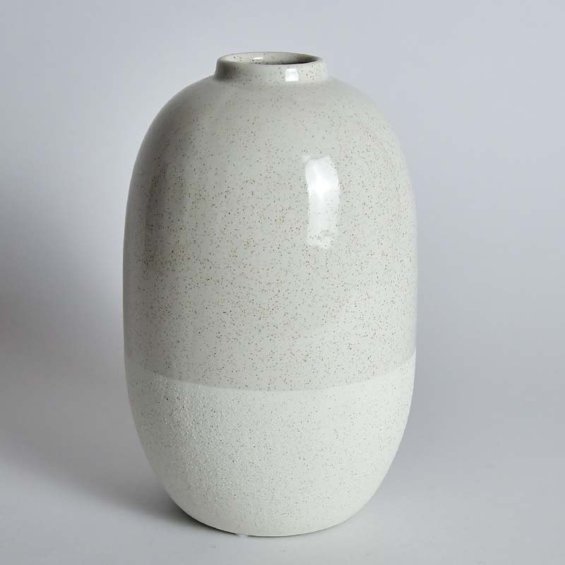Vase 14x23 cm Creme-weiß