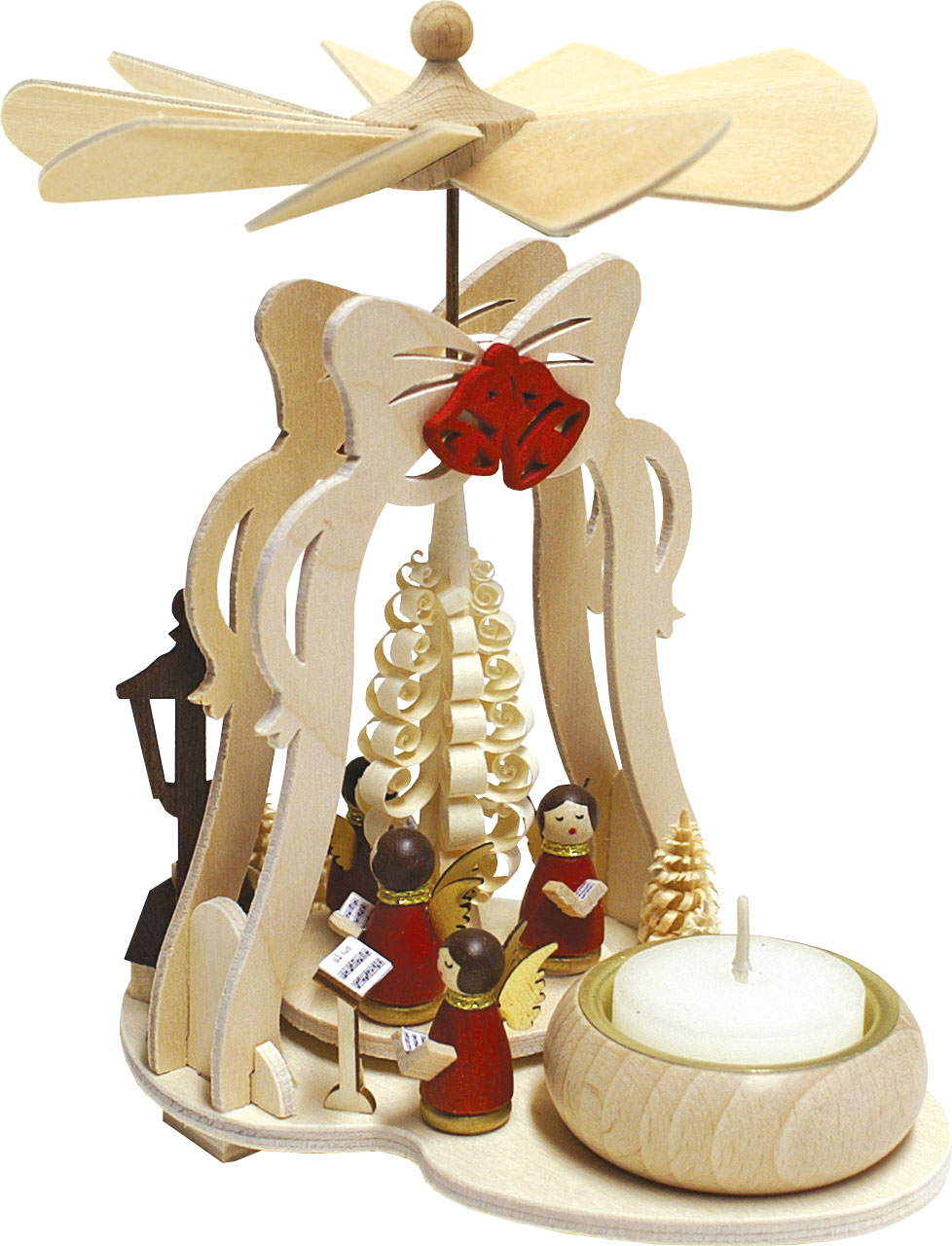 Mini bell pyramid, red angels, red, tea light