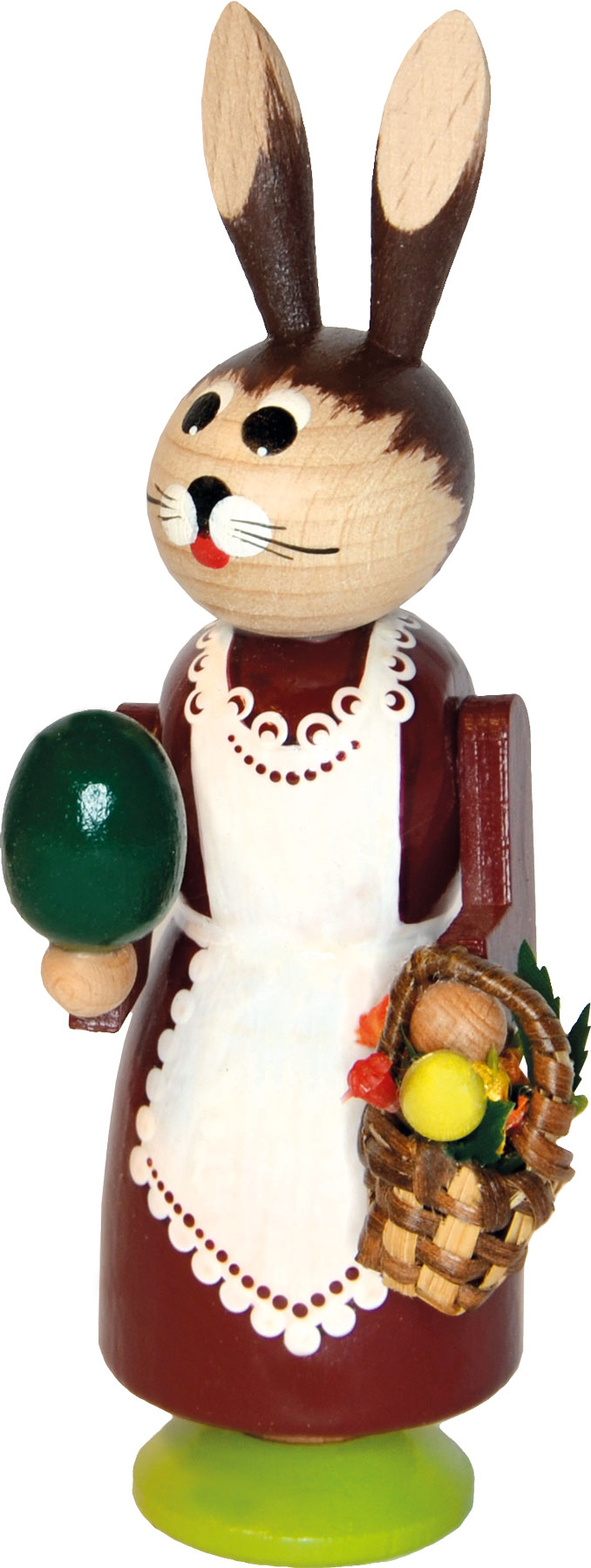 Easter bunny girl with basket, burgundy