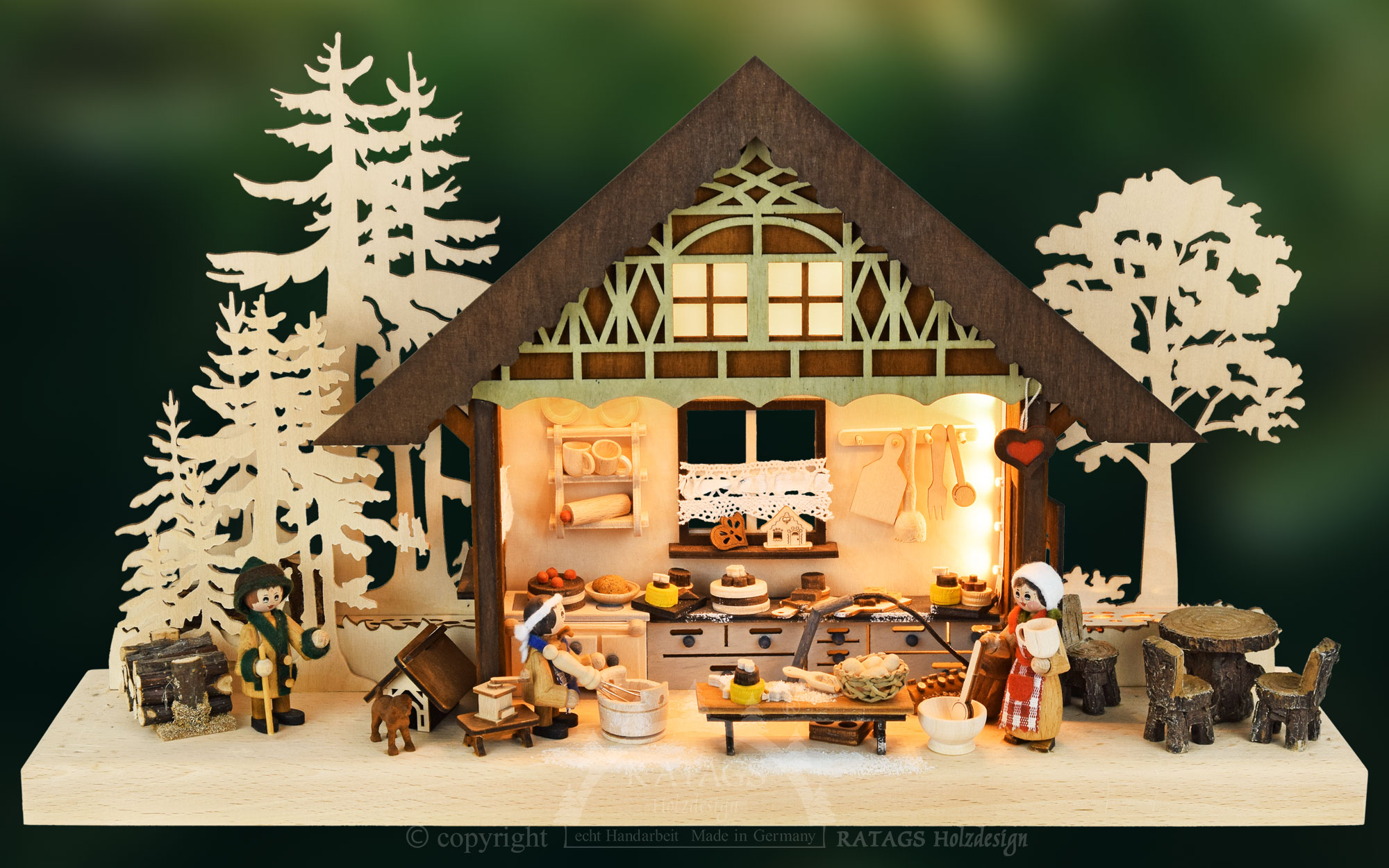 Small 3D LED Schwibbogen, Backstübchen