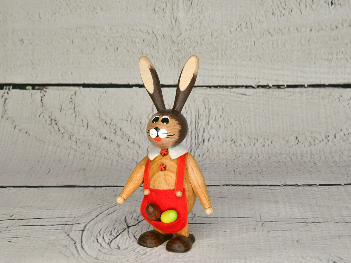 Conejito de peluche, delantal rojo