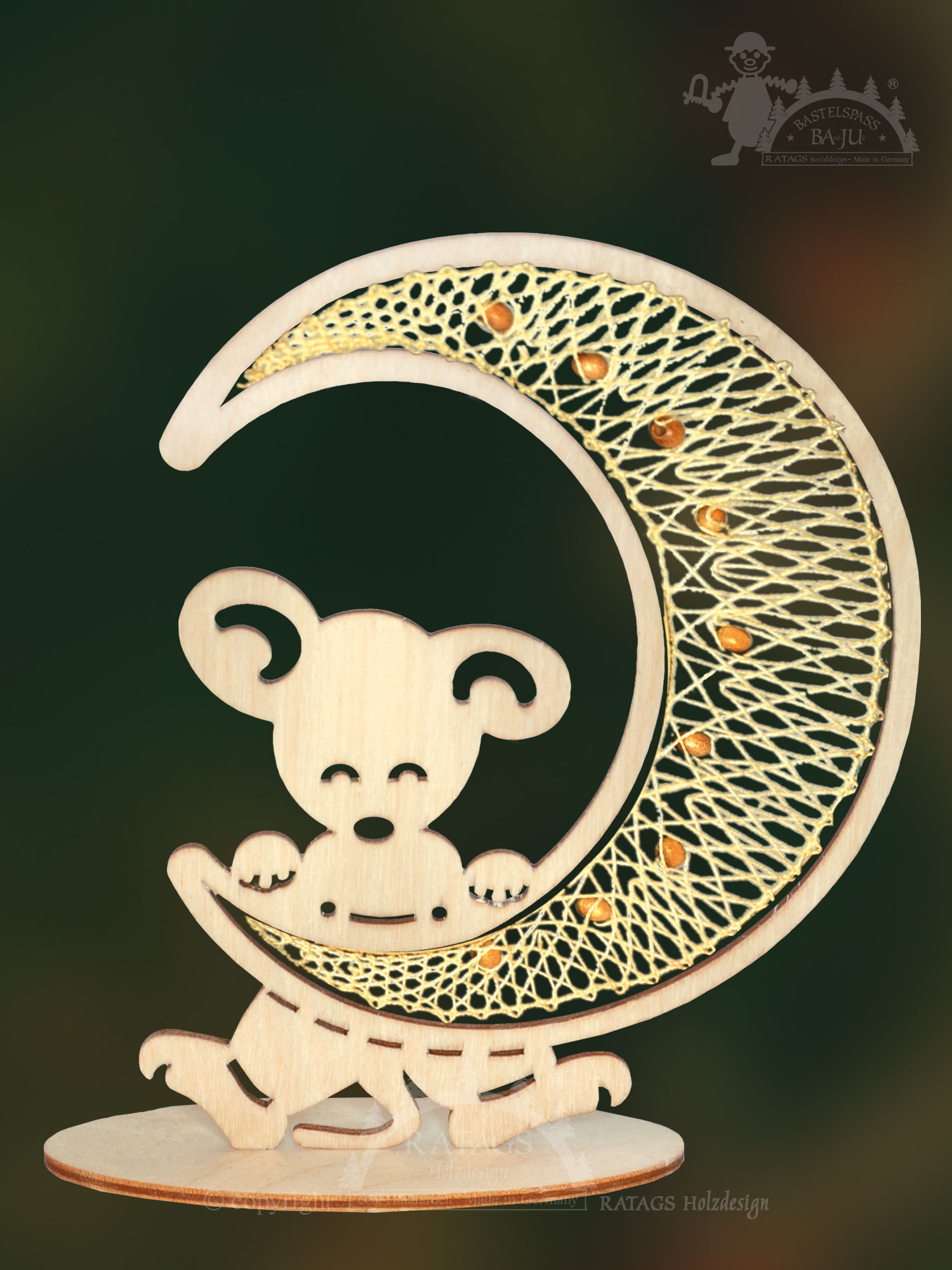 Bobbin lace frame, moon mouse