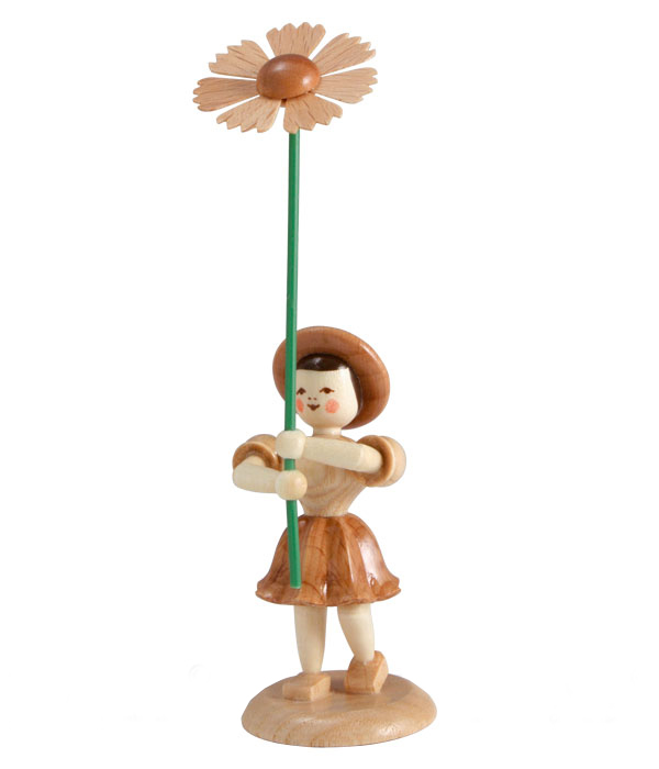 Flower child with cornflower, natural H 12 cm