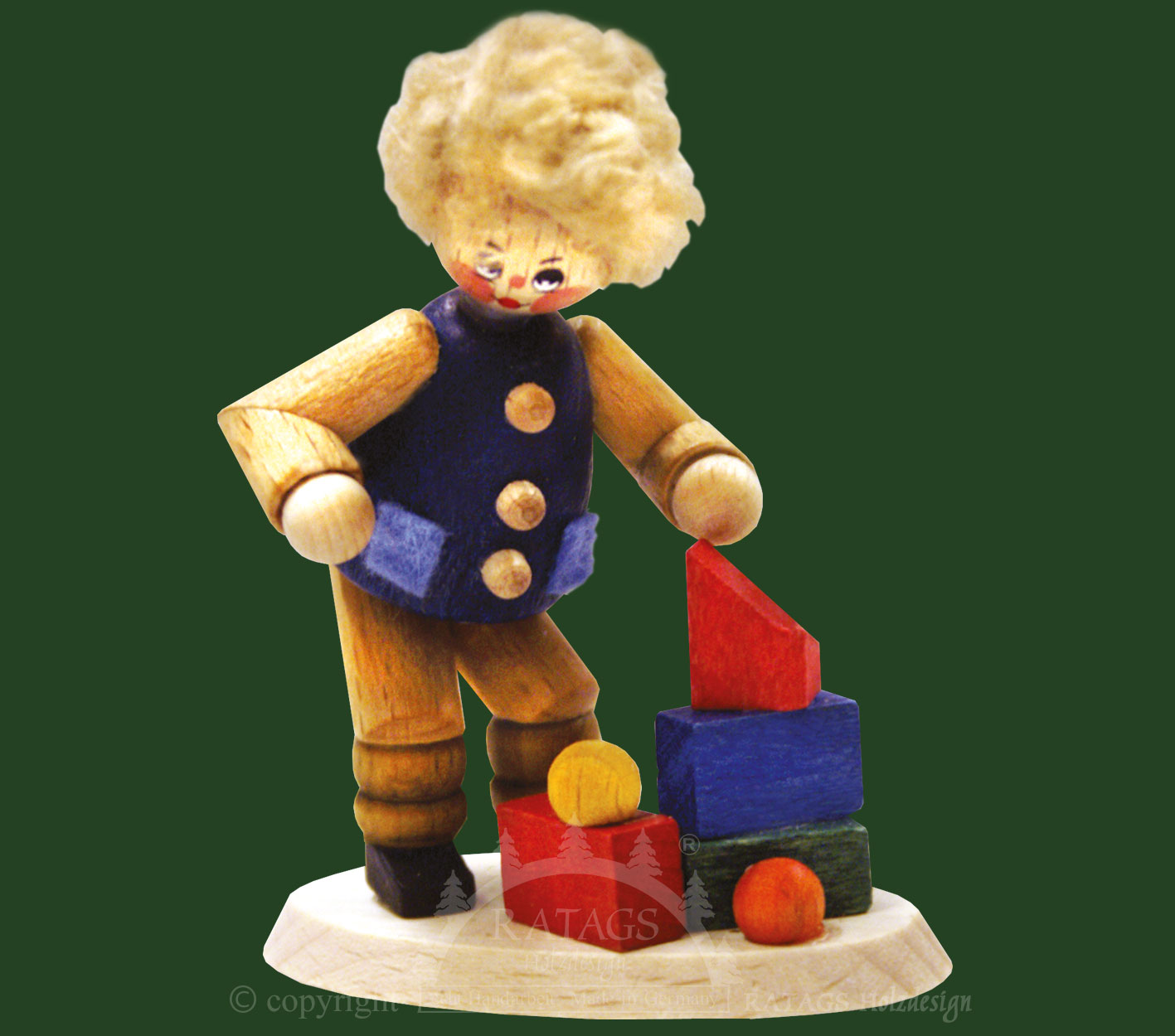 Collector's dolls, boy with building blocks