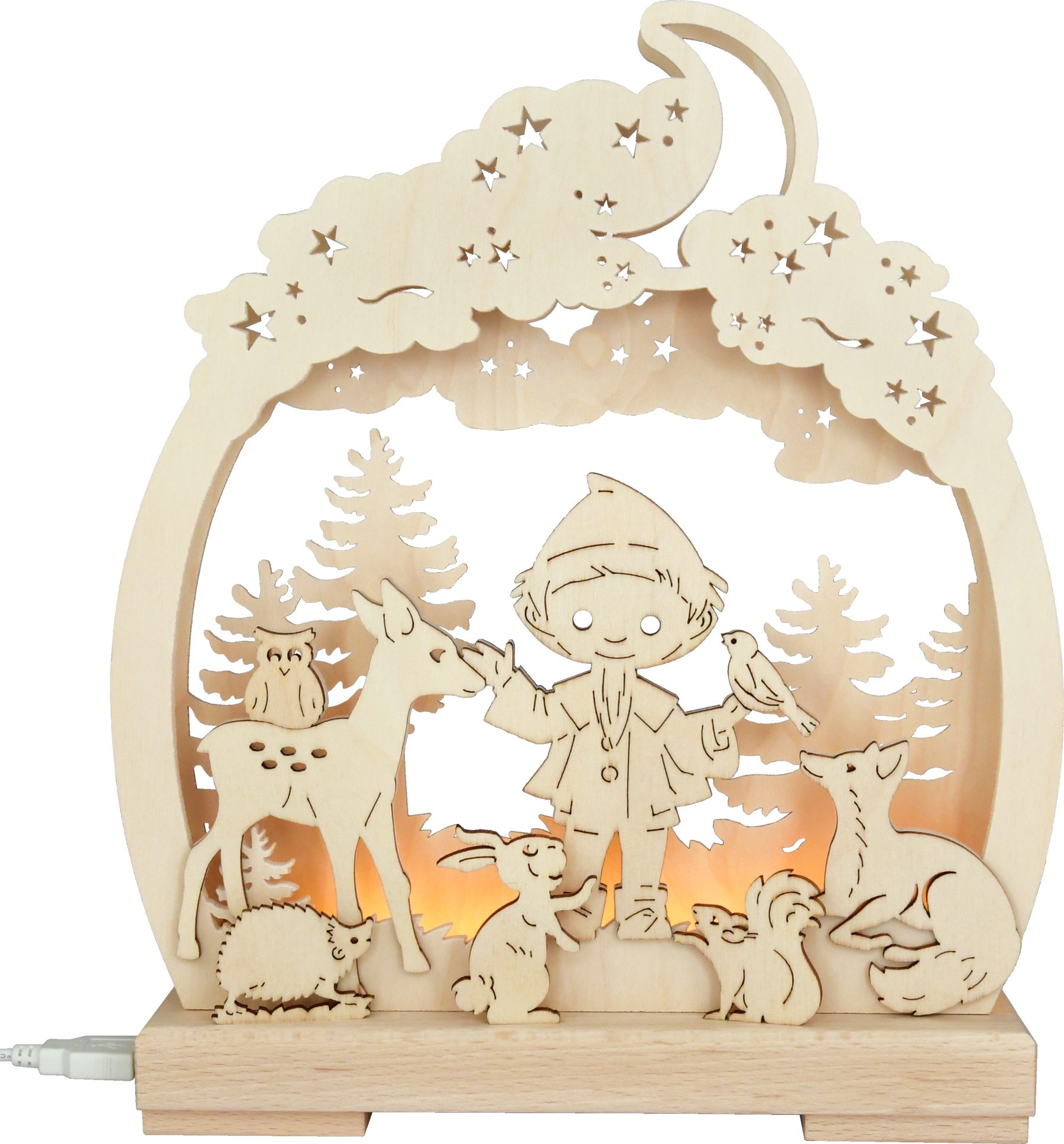 Romantikleuchte Unser Sandmännchen im Wald, LED-Stripe, USB