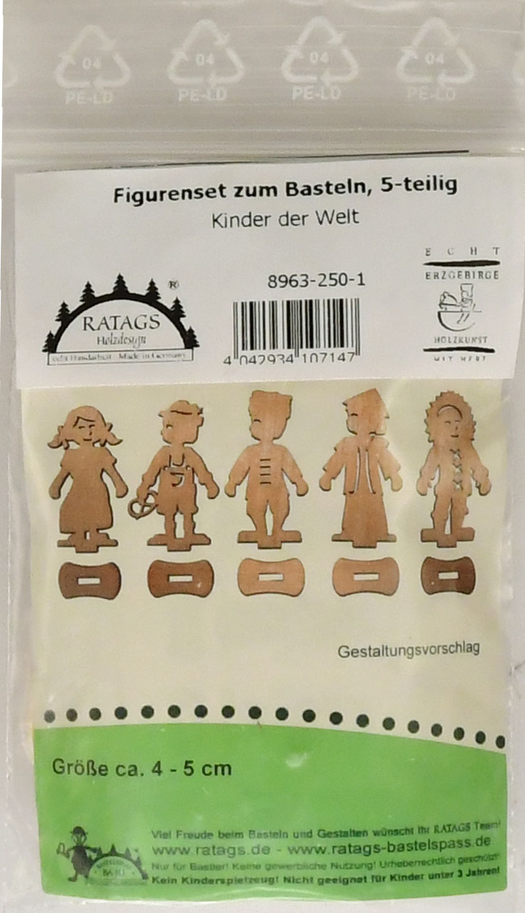 Figurenset zum Basteln, 5-teilig Kinder der Welt