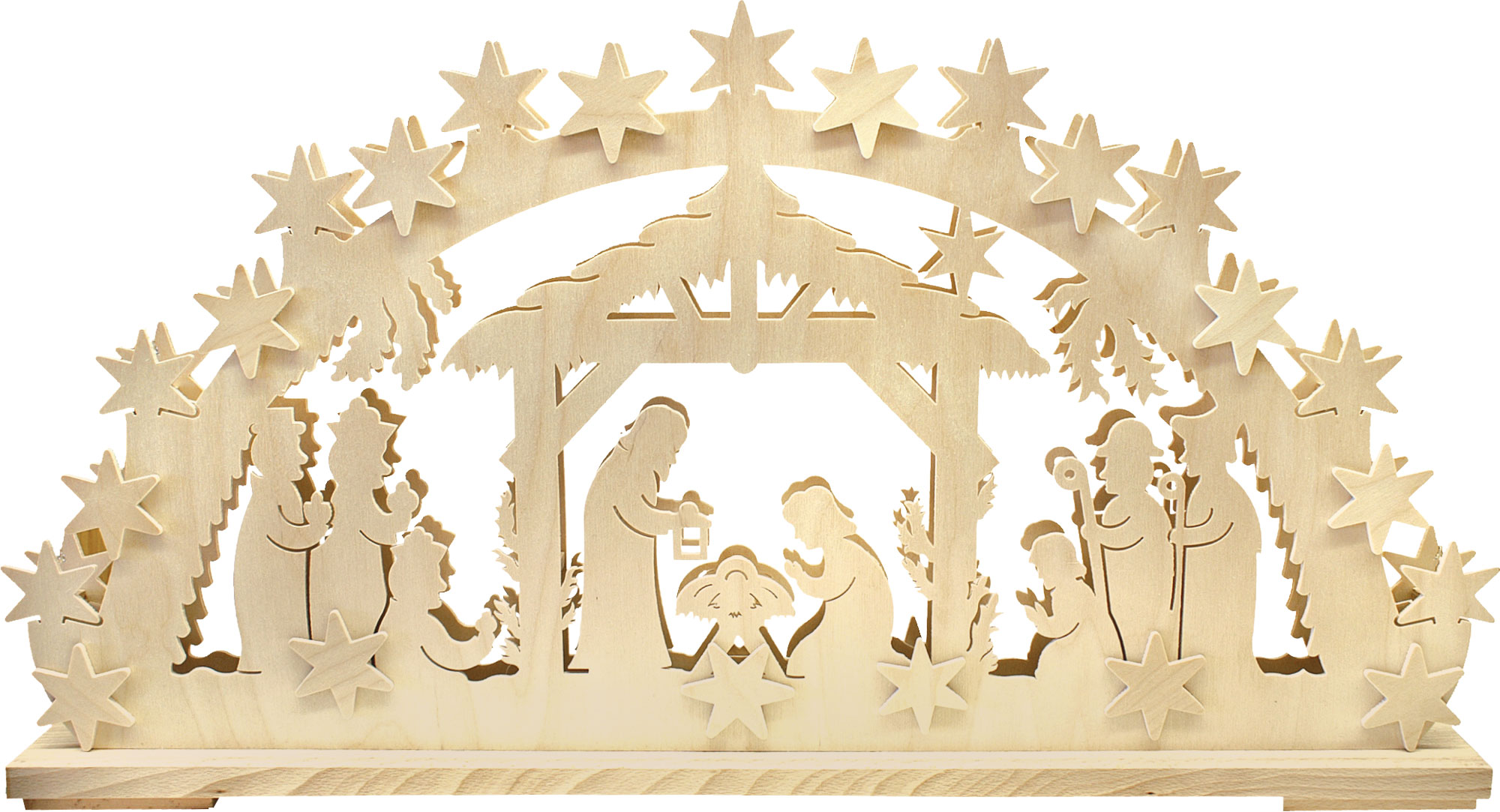 Large candle arch, Nativity scene