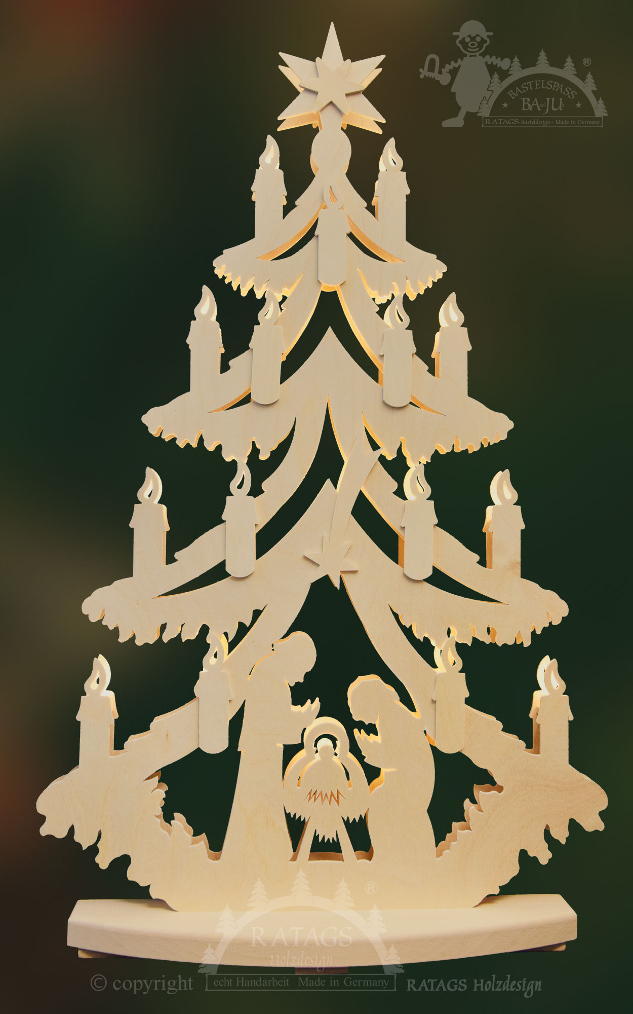 Fir tree for crafting, large, Nativity scene