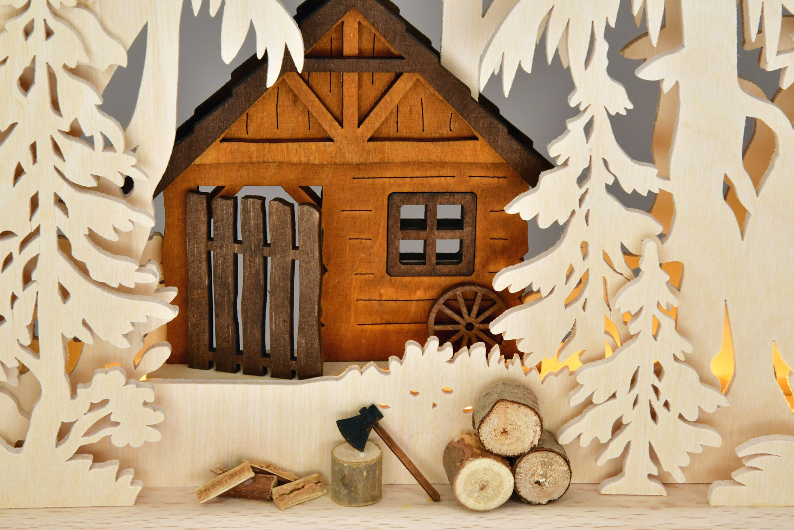 Arche lumineuse 3D petite, piste forestière, USB