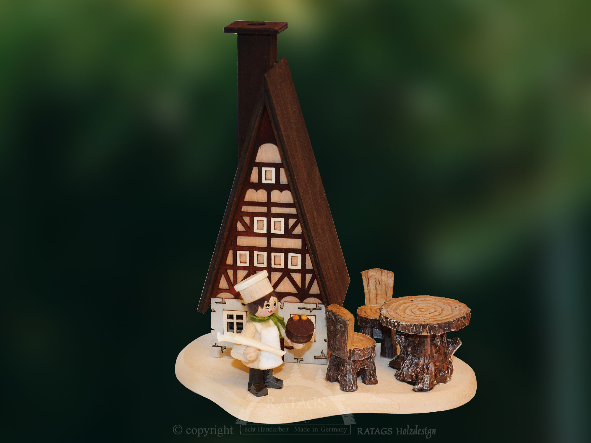 Tafelversiering, wierookhuisje, suikerbakker RATAGS Weihnachtsland