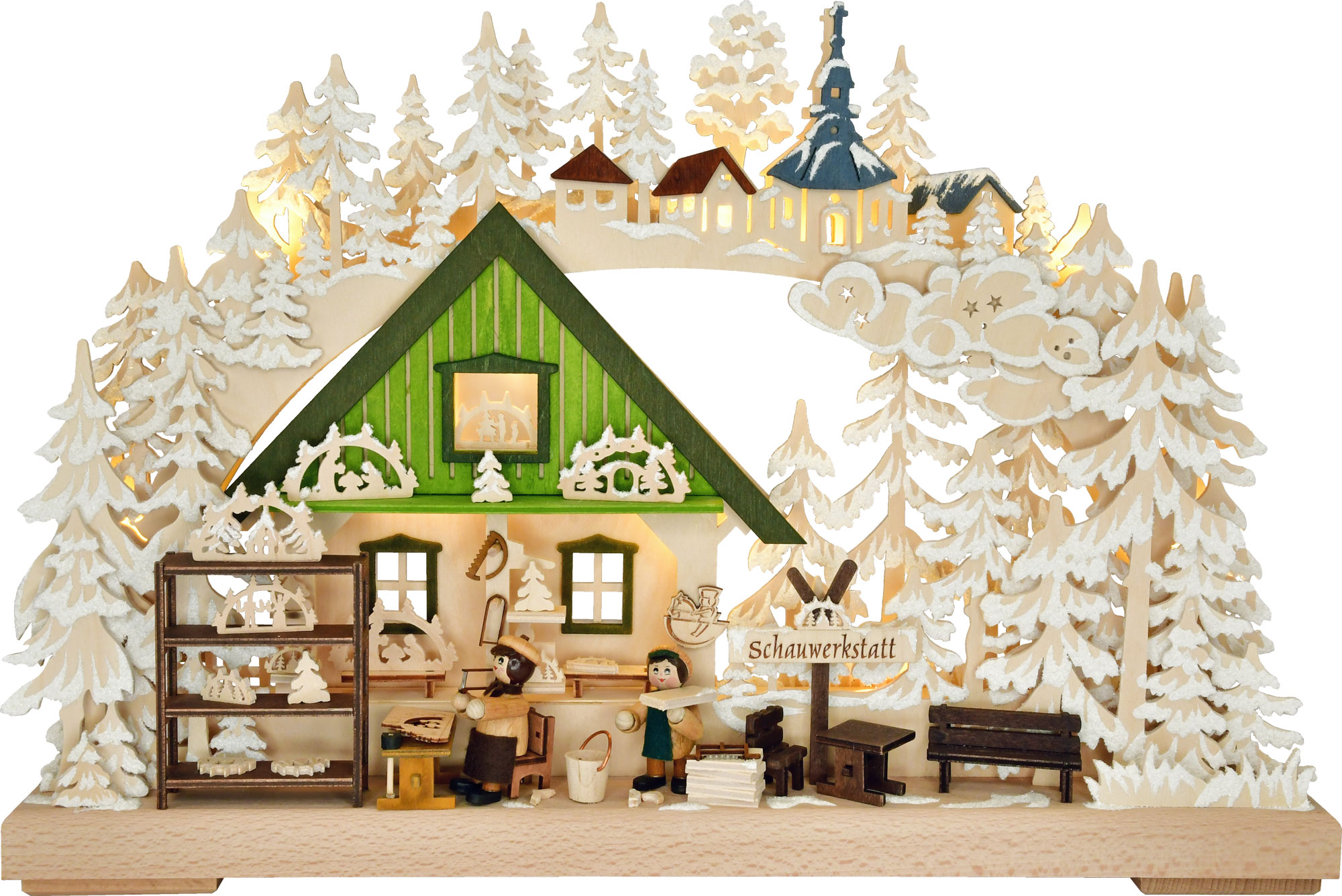 Small 3D candle arch, show workshop, hoarfrost