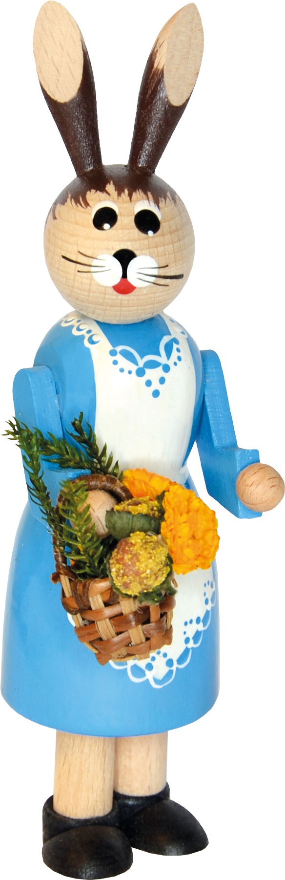 Osterhasenmädchen mit Korb, hellblau