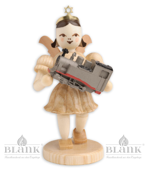 Engel mit Eisenbahn