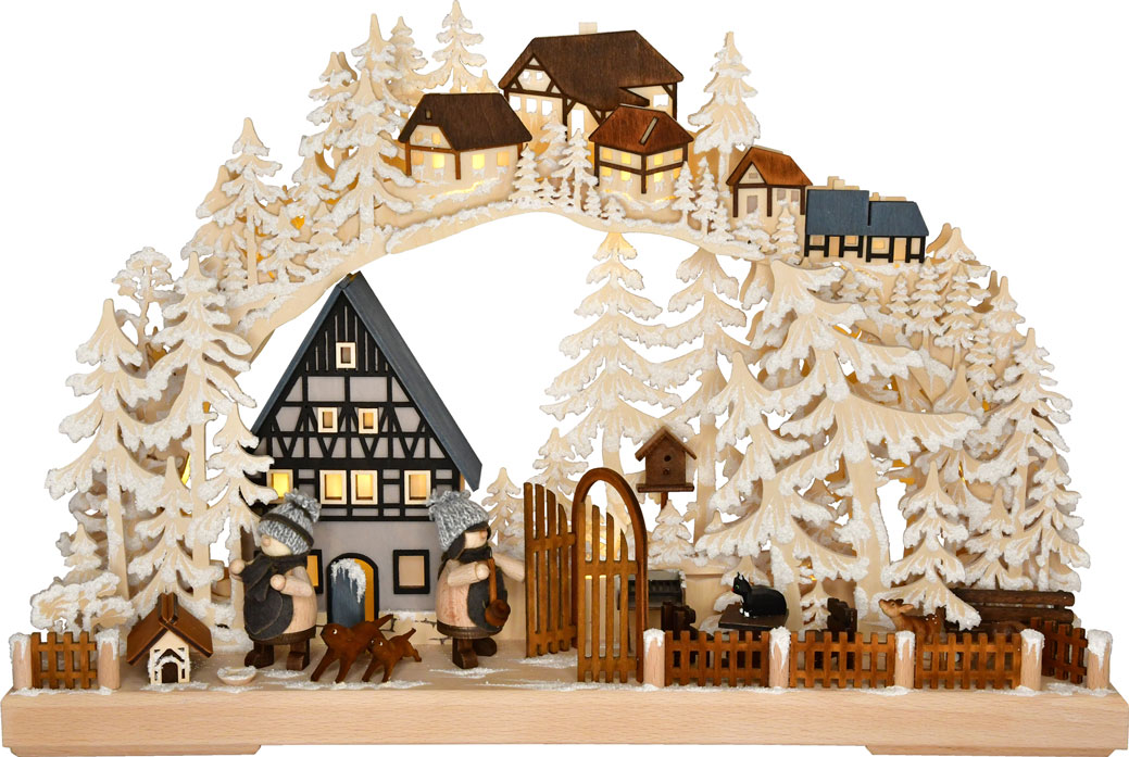 3D-Schwibbogen kl., Fachwerkträume Raureif 3D-Schwibbogen kl., Fachwerkträume Raureif