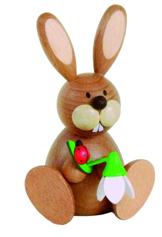 Easter bunny sitting with snowdrops 11 cm