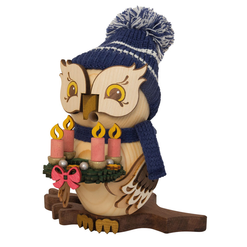 Smoking owl with light garland