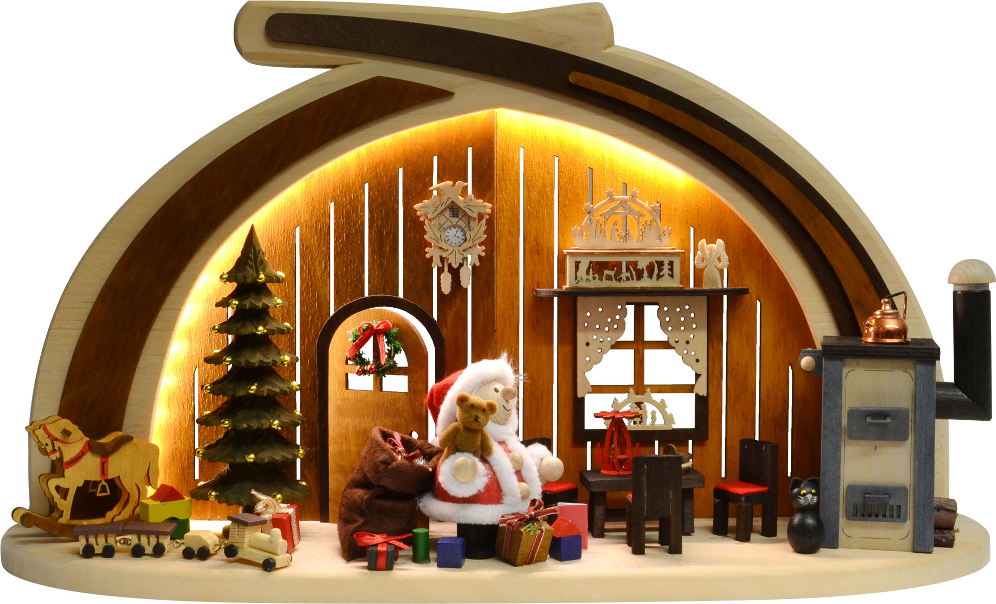 Massivholzbogen, Weihnachtsstube mit LED-Beleuchtung