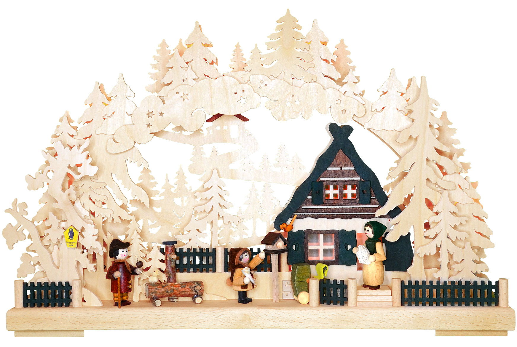 Small 3D Schwibbogen, family happiness