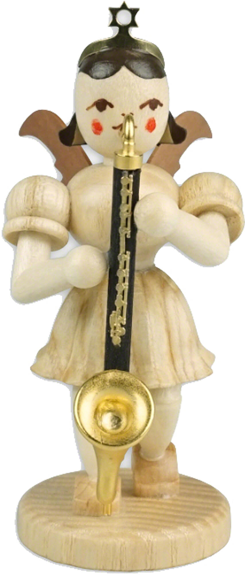 Short-skirted angel with bass clarinet, natural