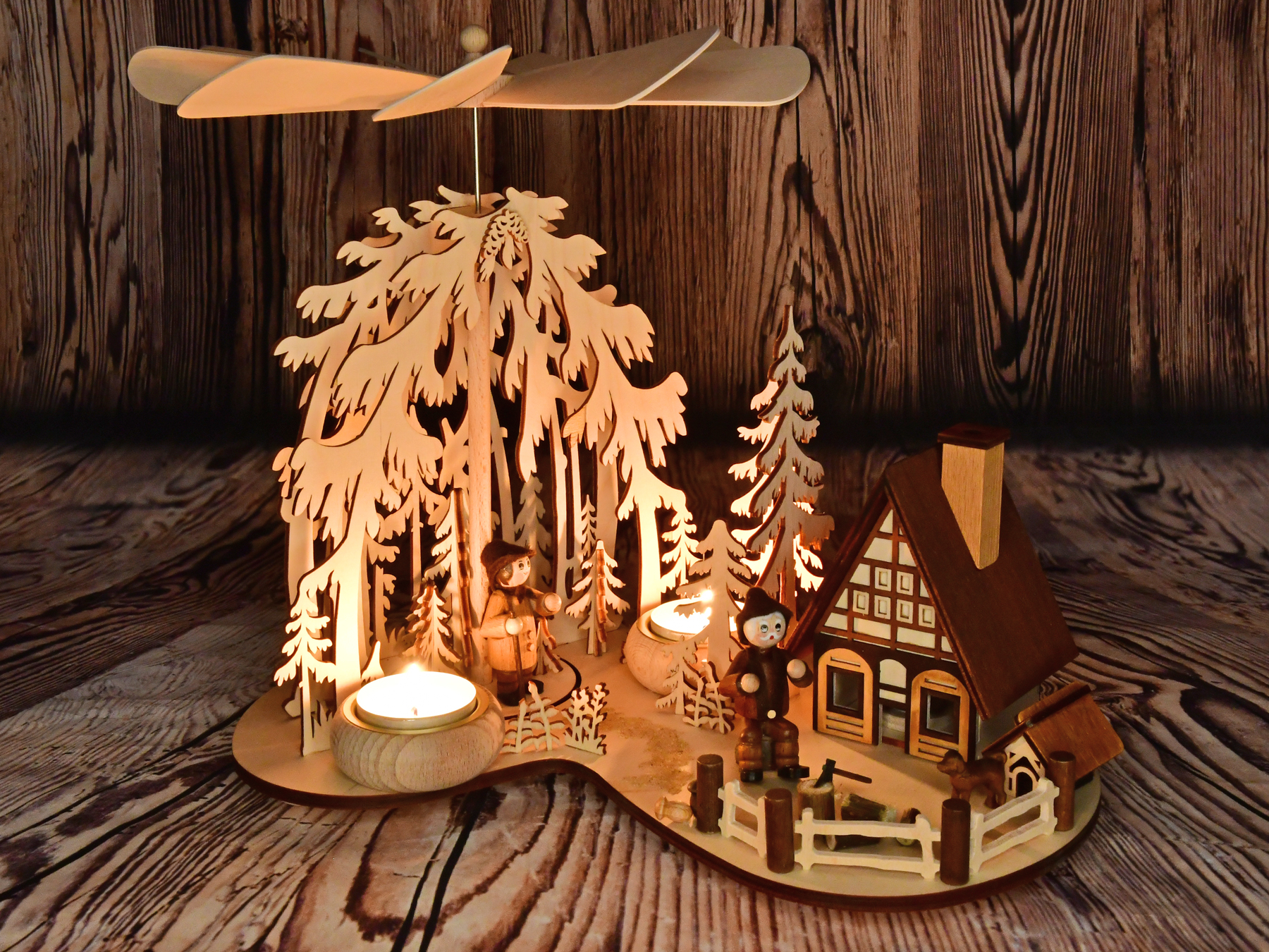 Forest clearing pyramid, large base plate Incense house, forest people