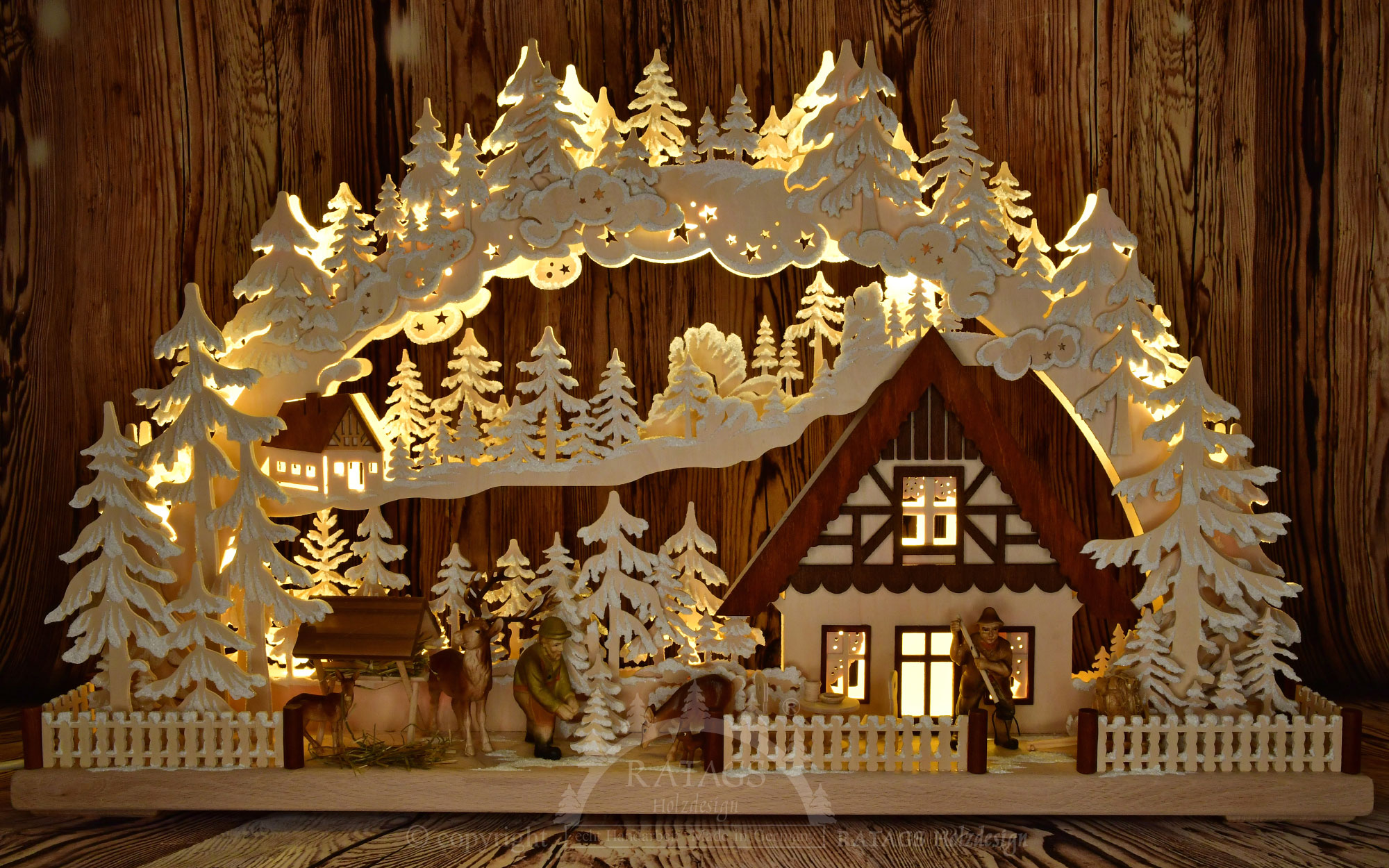 3D candle arch, large, onset of winter, hoarfrost